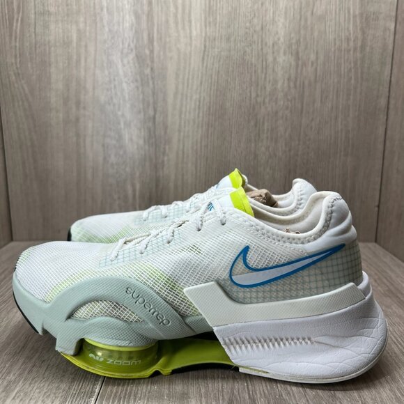 Nike Air Zoom SuperRep 3 Training Shoes Women 6.5 Lace Up DA9492-101 White Green - Picture 2 of 13